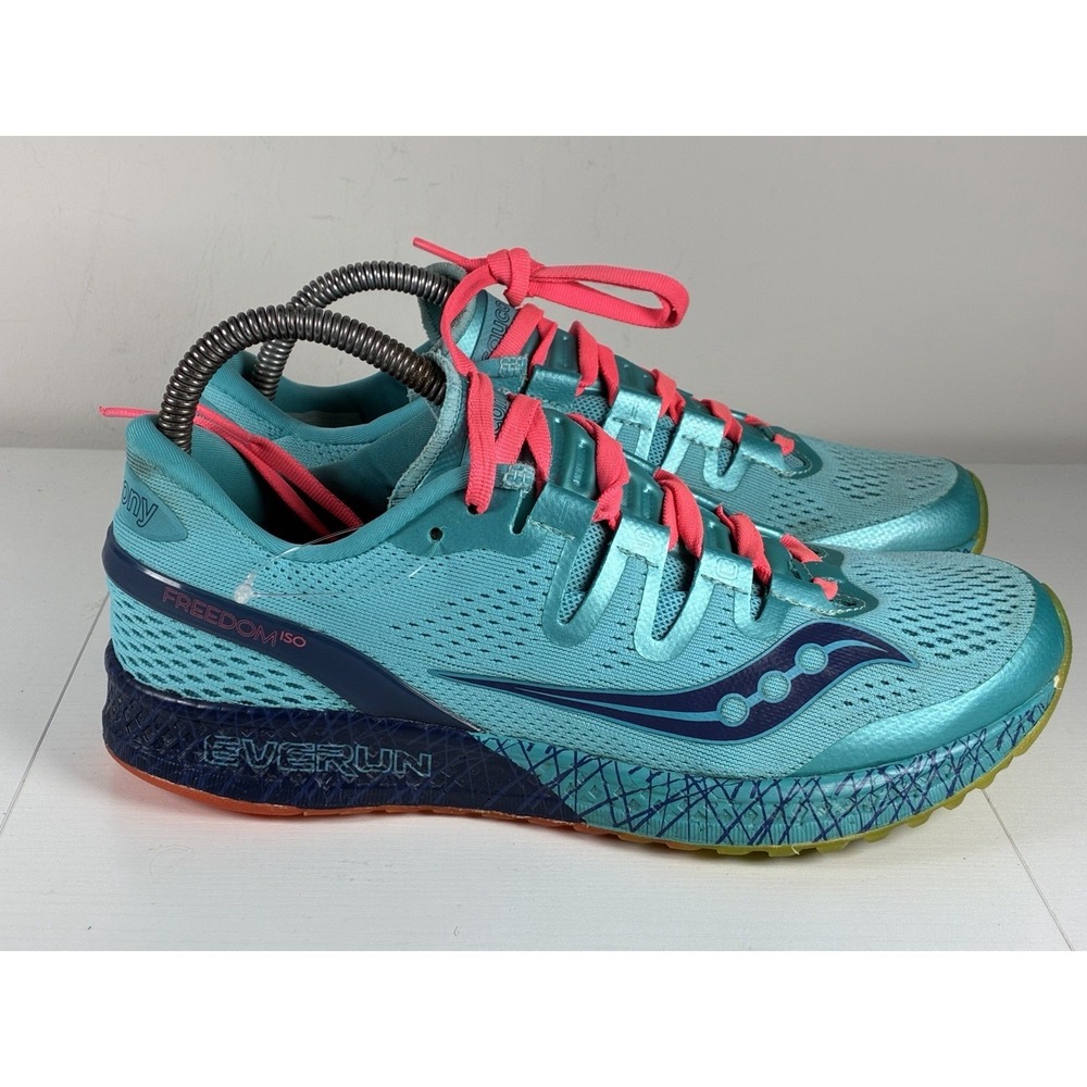 SAUCONY Freedom ISO Everun Blue Training Sneaker Athletic Running Size 9 - Picture 2 of 9